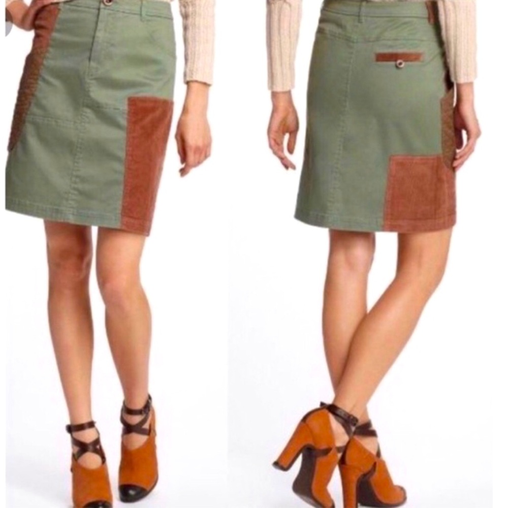 Anthropology, Meadow & Rue denim, corduroy, and quilted skirt